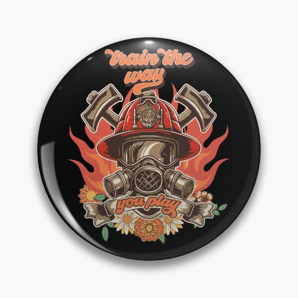 Item preview, Firefighter woman Fire girl floral groovy funny quote Train the way you play designed and sold by HomeCoquette.