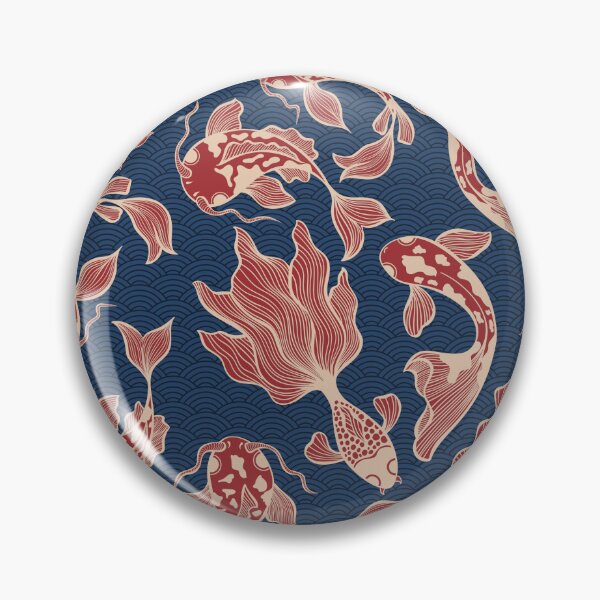 Item preview, Japanese Koi Fish Pattern RedBlue designed and sold by OneCreativeArt.