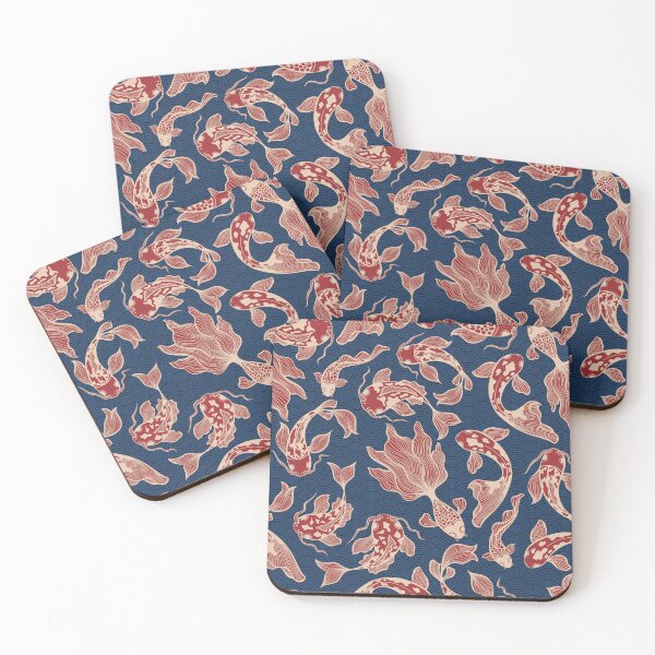 Item preview, Japanese Koi Fish Pattern RedBlue designed and sold by OneCreativeArt.