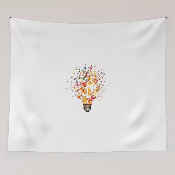 Item preview, Musical Pattern with Notes and Lightbulb designed and sold by lessyun.