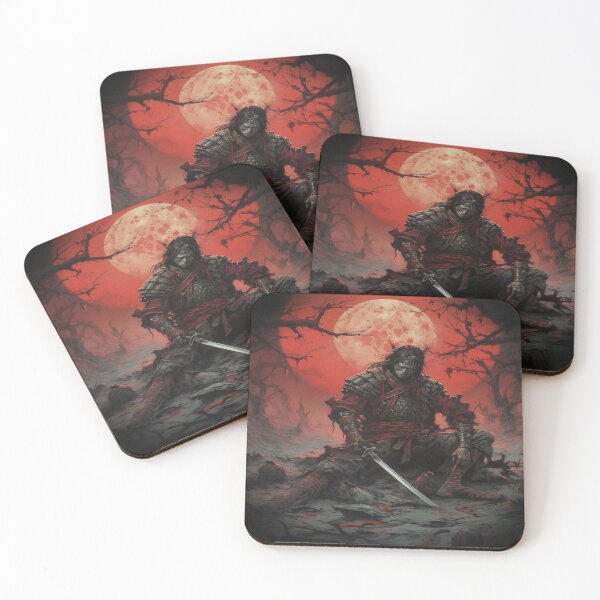 Item preview, "Red Moon over the Battlefield: A Samurai at the Twilight of Battle" designed and sold by Anthonny Barlan.