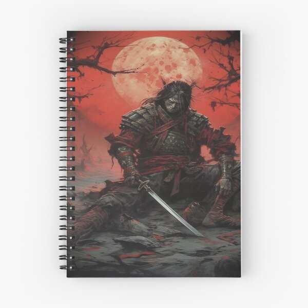 Item preview,  "Red Moon over the Battlefield: A Samurai at the Twilight of Battle" designed and sold by Anthonny Barlan.