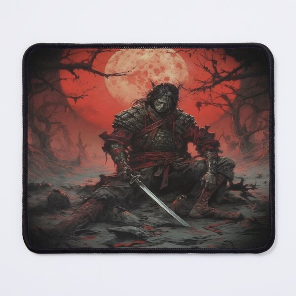 Item preview, "Red Moon over the Battlefield: A Samurai at the Twilight of Battle" designed and sold by Anthonny Barlan.