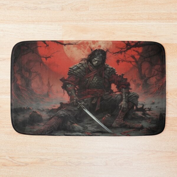 Item preview, "Red Moon over the Battlefield: A Samurai at the Twilight of Battle" designed and sold by Anthonny Barlan.
