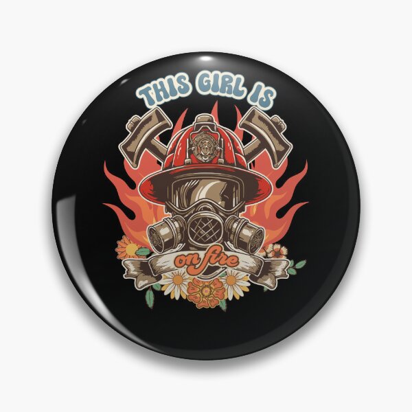 Item preview, Firefighter woman Fire girl floral groovy funny quote This girl is on fire designed and sold by HomeCoquette.