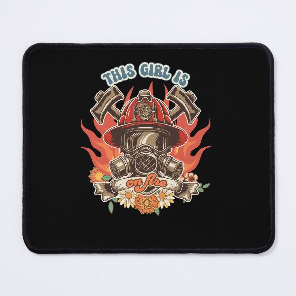 Item preview, Firefighter woman Fire girl floral groovy funny quote This girl is on fire designed and sold by HomeCoquette.
