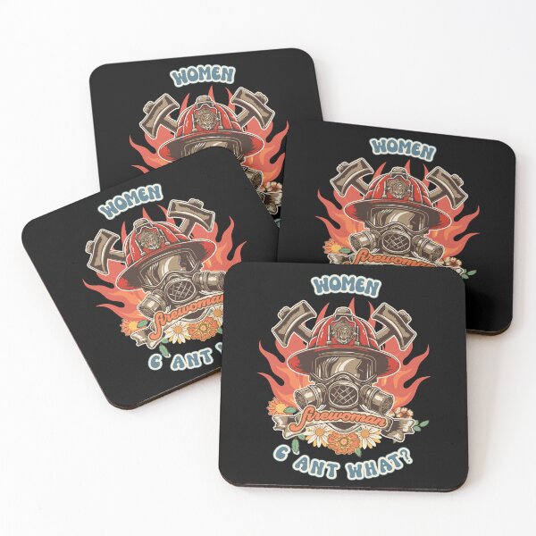Item preview, Firefighter woman Fire girl floral groovy funny sarcastic quote Women cant what designed and sold by HomeCoquette.