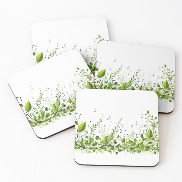 Item preview, Musical Pattern with Notes and Leaves designed and sold by lessyun.