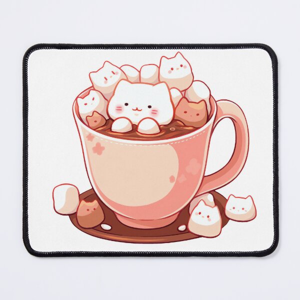 Cute Kawaii Cup of Cocoa with Marshmallow Cats Poster for Sale by  CozyKawaiiArt