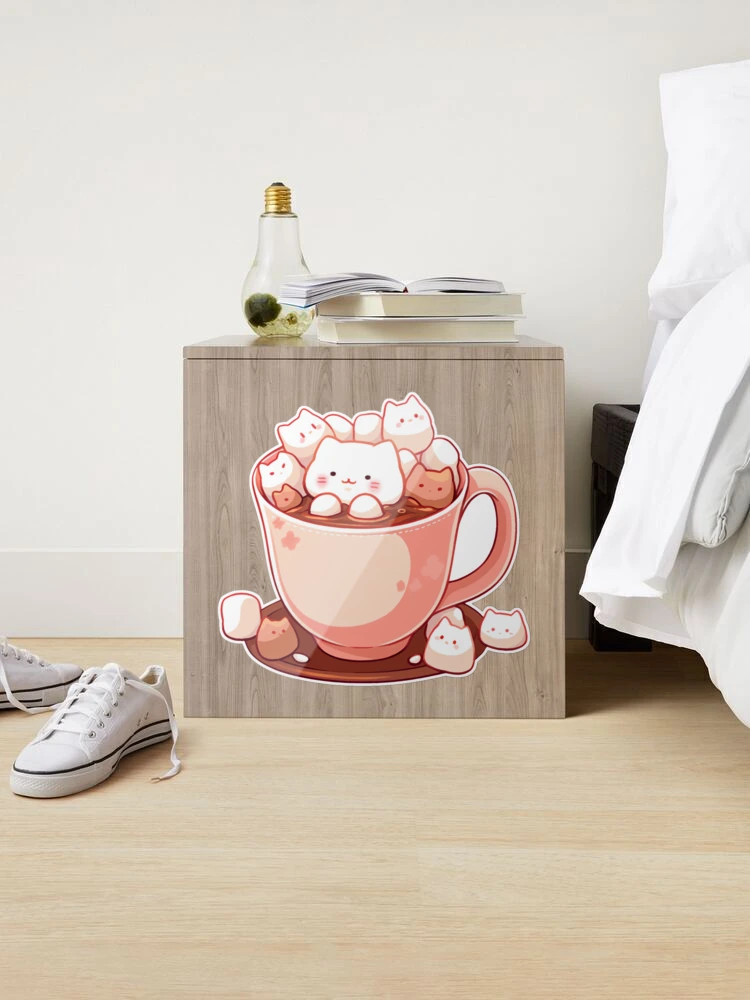Cute Kawaii Cup of Cocoa with Marshmallow Cats Poster for Sale by  CozyKawaiiArt