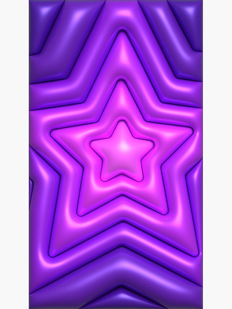 3D Purple Star Pattern | Sticker