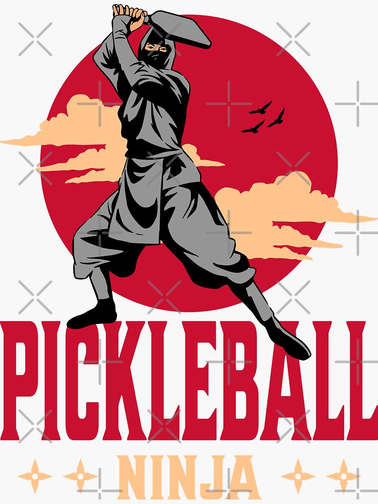 "Pickleball Ninja Japanese Art Samurai with Pickleball Paddle" Sticker