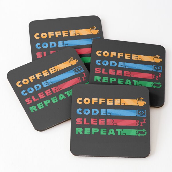 Item preview, Coffee Code Sleep Repeat colorful design designed and sold by Code  Monkeys.