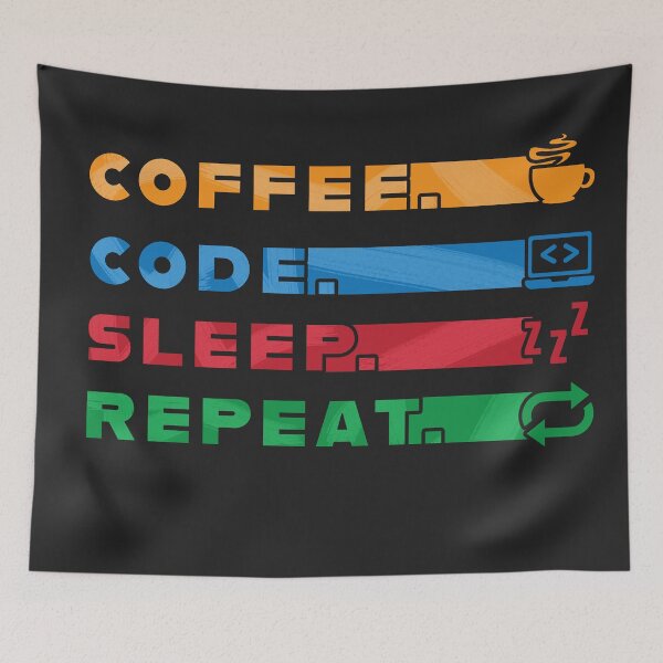 Item preview, Coffee Code Sleep Repeat colorful design designed and sold by Code  Monkeys.