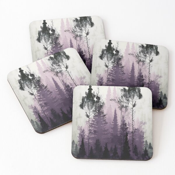Item preview, Mountain Forest landscape black dark purple  designed and sold by LUEE-Design.