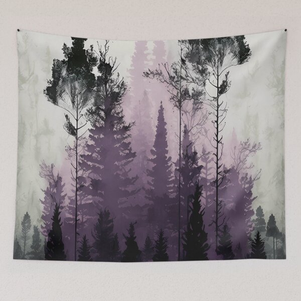 Item preview, Mountain Forest landscape black dark purple  designed and sold by LUEE-Design.