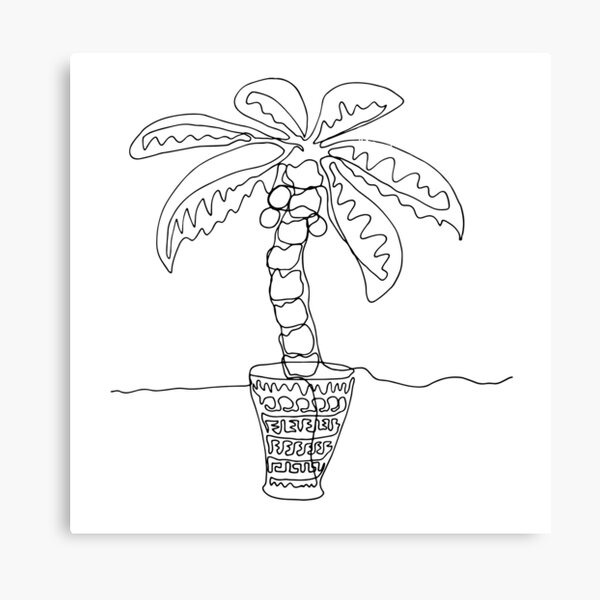 Minimalistic illustration of a flower pot 4 Canvas Print