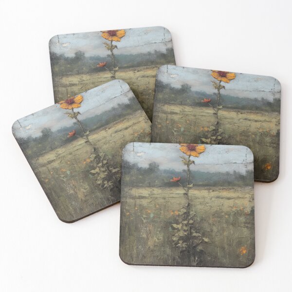 Item preview, Textured Expressionist Painting, Rustic Yellow Flower in Field, Himalayan Art Inspired, Nikon D850, Song Dynasty, Wall Art, Home Decor designed and sold by stateofhuman.