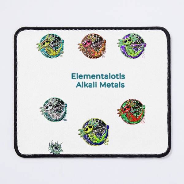 Item preview, Elemental Axolotls - Alkali Metals designed and sold by Pebbledrops.