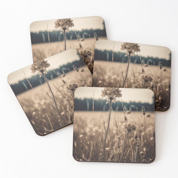 Item preview, Nostalgic Landscapes, Sepia-Toned Wildflower Portrait in Field, Vintage Photorealistic Landscape, Home Decor, Wall Art designed and sold by stateofhuman.