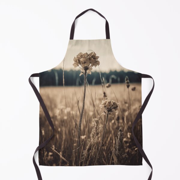 Item preview, Nostalgic Landscapes, Sepia-Toned Wildflower Portrait in Field, Vintage Photorealistic Landscape, Home Decor, Wall Art designed and sold by stateofhuman.