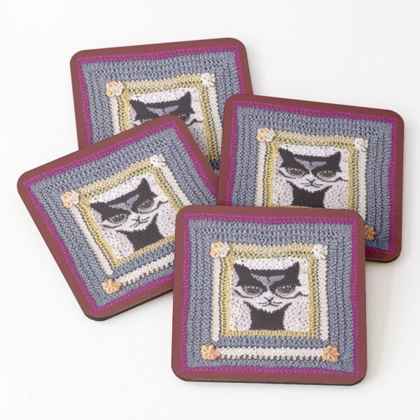 Item preview, Grandma's squares, crocheted with the image of a cat. Abstraction. designed and sold by Natalia-Vlad.