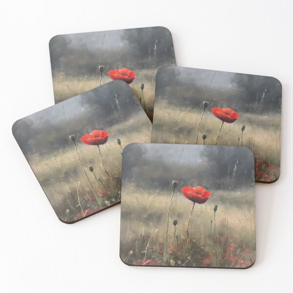 Item preview, Expressive Oil Study of Vibrant Poppy in Field, Moody Realism, Sfumato, Impressionist Landscape, UHD Image, Wall Art, Home Decor designed and sold by stateofhuman.