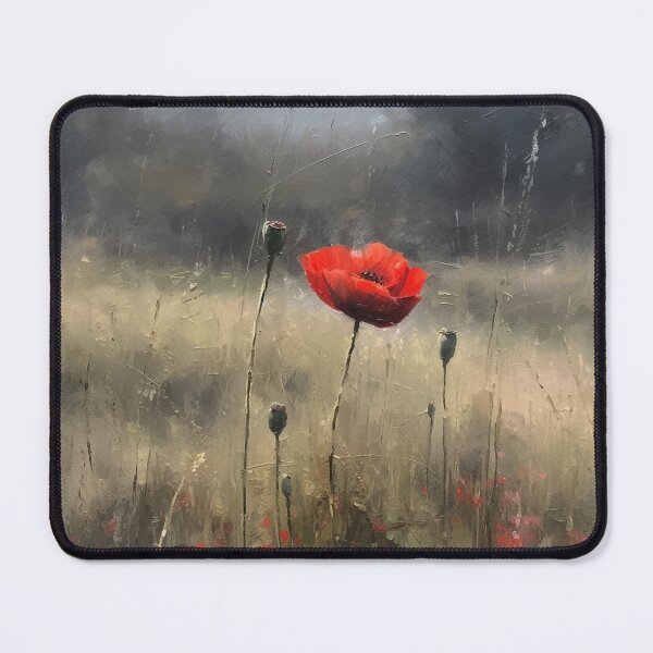 Item preview, Expressive Oil Study of Vibrant Poppy in Field, Moody Realism, Sfumato, Impressionist Landscape, UHD Image, Wall Art, Home Decor designed and sold by stateofhuman.