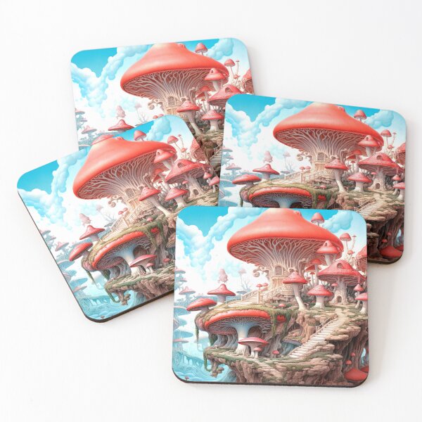 Item preview, Red Shroom Castle In The Sky | Mushroom Core | Prompt Art | AI Gen designed and sold by EtherealDreamin.