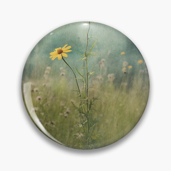 Item preview, "Photorealistic Wildlife Art, Vintage Daisy Duo in Field, Rustic Americana, Staged Photography, Teal & Yellow, Misty Atmosphere, Wall Art, Home Decor " designed and sold by stateofhuman.