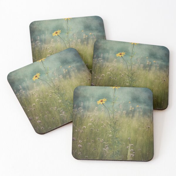 Item preview, "Photorealistic Wildlife Art, Vintage Daisy Duo in Field, Rustic Americana, Staged Photography, Teal & Yellow, Misty Atmosphere, Wall Art, Home Decor " designed and sold by stateofhuman.