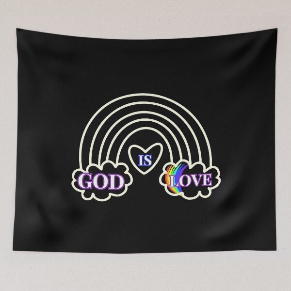 Item preview, God is Love - Cute Rainbow, 7 Colour Splash, Gods Promises Christian designed and sold by Ceramic Scripture.