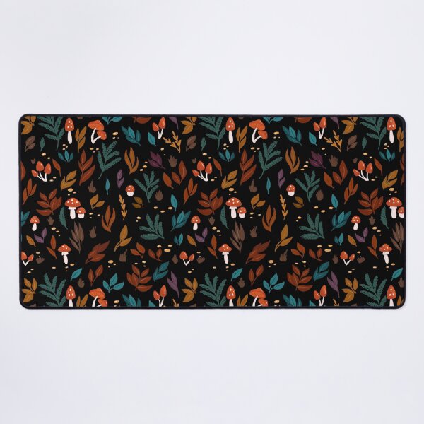 Leaves and mushrooms autumn Desk Mat