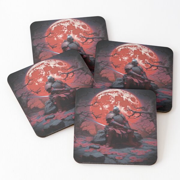 Item preview, "Red Moon over the Battlefield: A Samurai at the Twilight of Battle" designed and sold by Anthonny Barlan.
