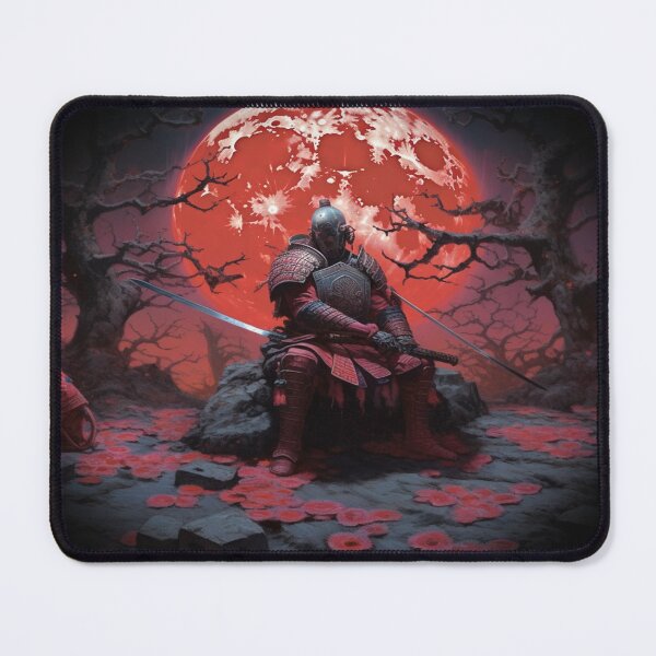 Item preview, "Red Moon over the Battlefield: A Samurai at the Twilight of Battle" designed and sold by Anthonny Barlan.