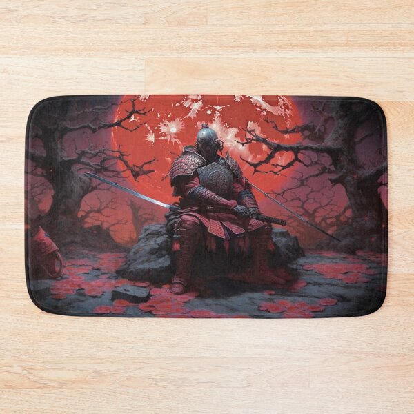 Item preview, "Red Moon over the Battlefield: A Samurai at the Twilight of Battle" designed and sold by Anthonny Barlan.