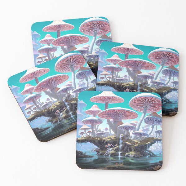 Item preview, Pink Mushroom Waterfalls | Mushroom Core | Prompt Art | AI Gen designed and sold by EtherealDreamin.