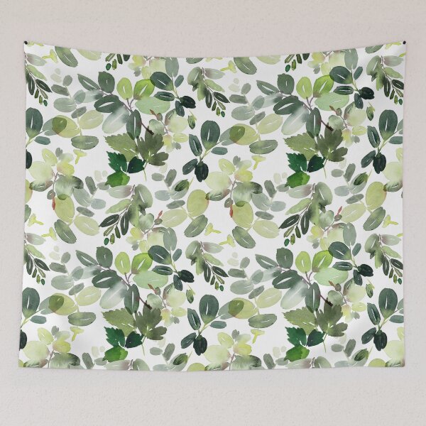Item preview, Christmas pattern.Pattern with delicate green branches of eucalyptus on a white background designed and sold by coshe.