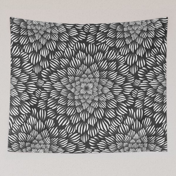 Item preview, Succulent Doodle Mandala Print - Black and White designed and sold by TigaTiga.