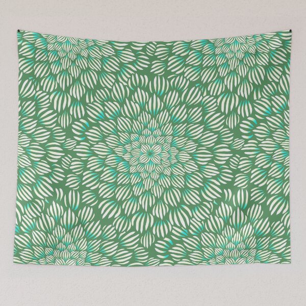 Item preview, Succulent Doodle Mandala Print - Bright Greens designed and sold by TigaTiga.