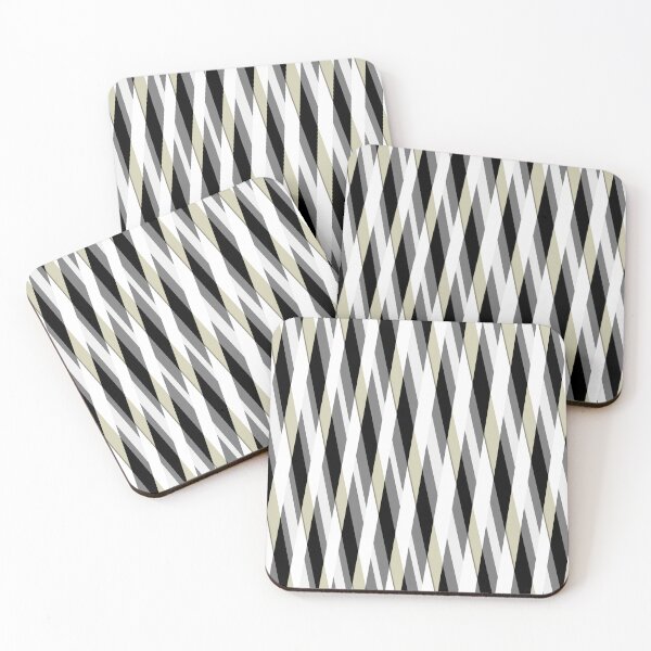 Item preview, Geometric Stripe Pattern in Black Grey and Beige designed and sold by Trevor Hirst.