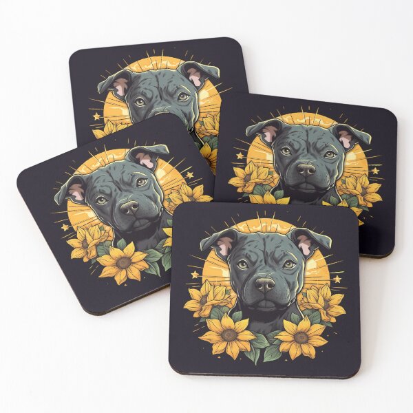 Item preview, Staffy Sunflowers designed and sold by Nocturne  Paws.