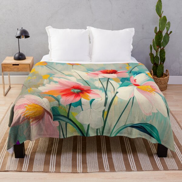 Item preview, Throw Pillow With Beautiful Floral Painting - Spring Home Decor designed and sold by Sowari-Pillows.