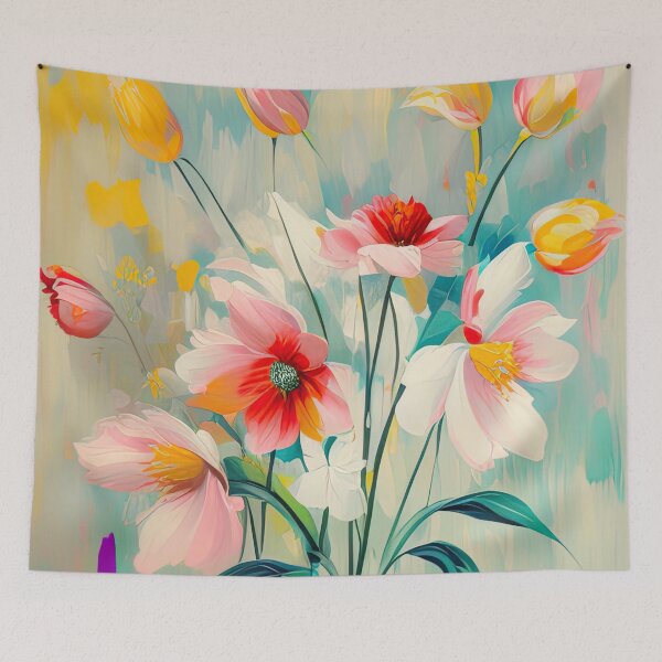 Item preview, Throw Pillow With Beautiful Floral Painting - Spring Home Decor designed and sold by Sowari-Pillows.