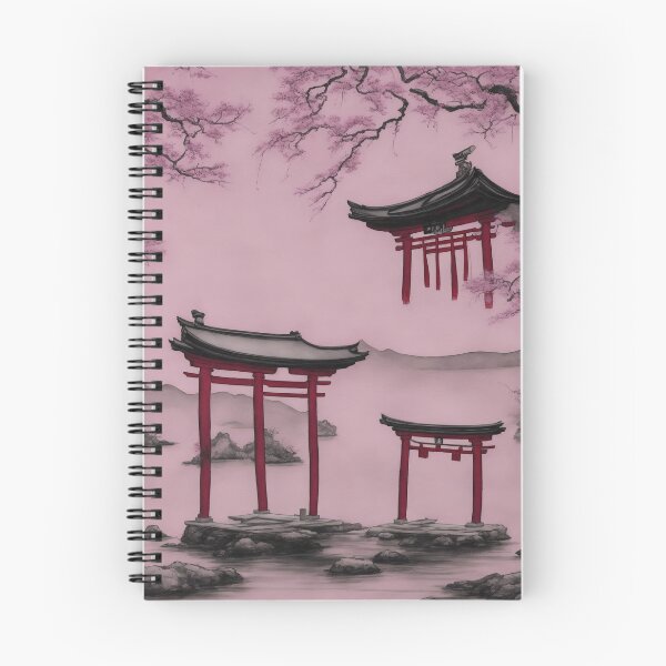 Item preview, A Brushstroke of Tranquility: Japanese Torii Gate in Chinese Ink and Wash designed and sold by RedArtG09.