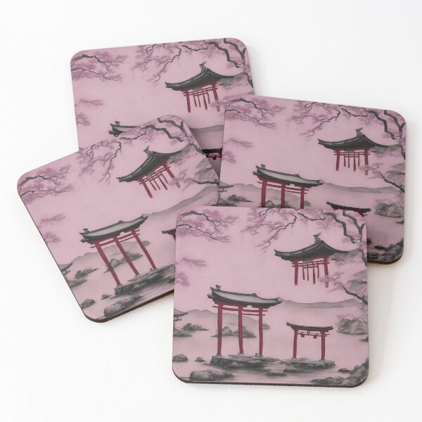 Item preview, A Brushstroke of Tranquility: Japanese Torii Gate in Chinese Ink and Wash designed and sold by RedArtG09.