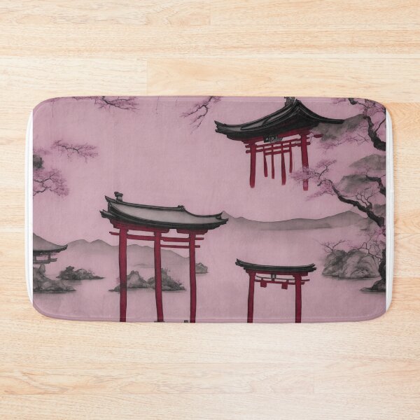 Item preview, A Brushstroke of Tranquility: Japanese Torii Gate in Chinese Ink and Wash designed and sold by RedArtG09.