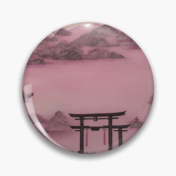 Item preview, Floating in Beauty: Chinese Ink and Wash Style with a Japanese Torii Gate designed and sold by RedArtG09.