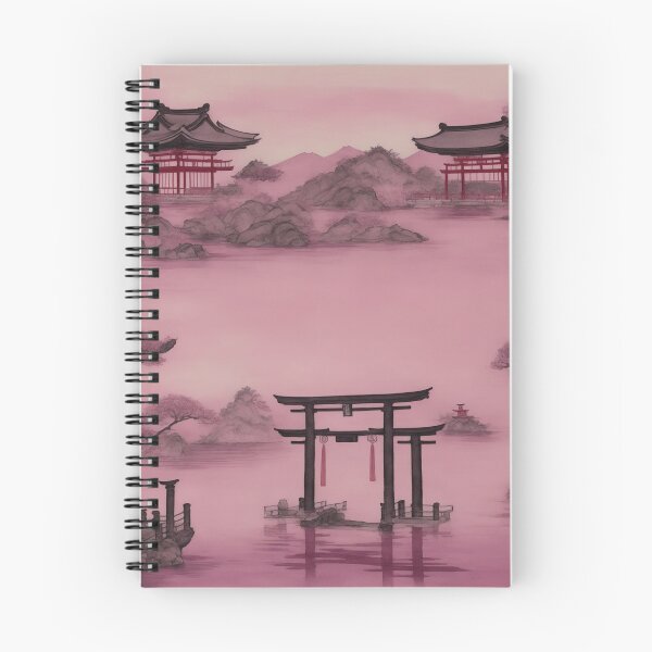 Item preview, Floating in Beauty: Chinese Ink and Wash Style with a Japanese Torii Gate designed and sold by RedArtG09.