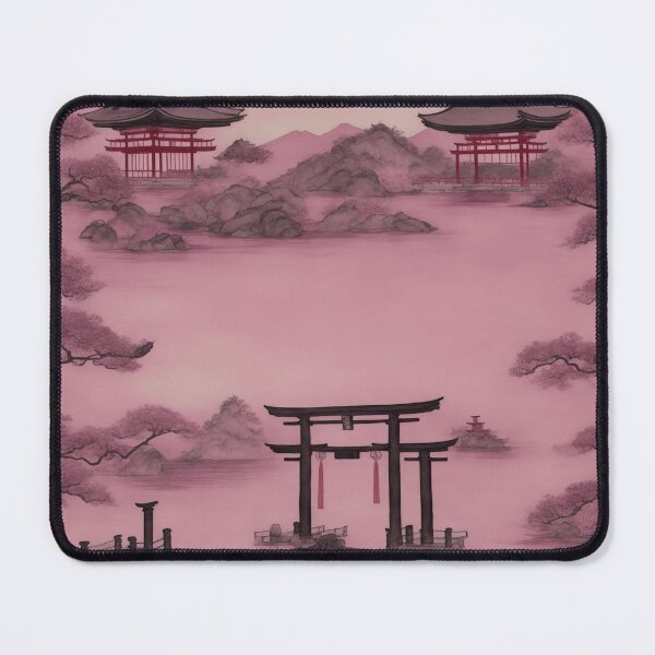 Item preview, Floating in Beauty: Chinese Ink and Wash Style with a Japanese Torii Gate designed and sold by RedArtG09.